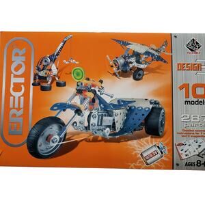 Erector 3V Motorized Building Toy Set - 287 Pieces, 10 Models